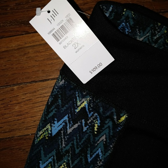 🆕 J.Jill Pure Fit Womens PLUS 2X Santorini Leggings Black NWT NEW - Picture 5 of 6